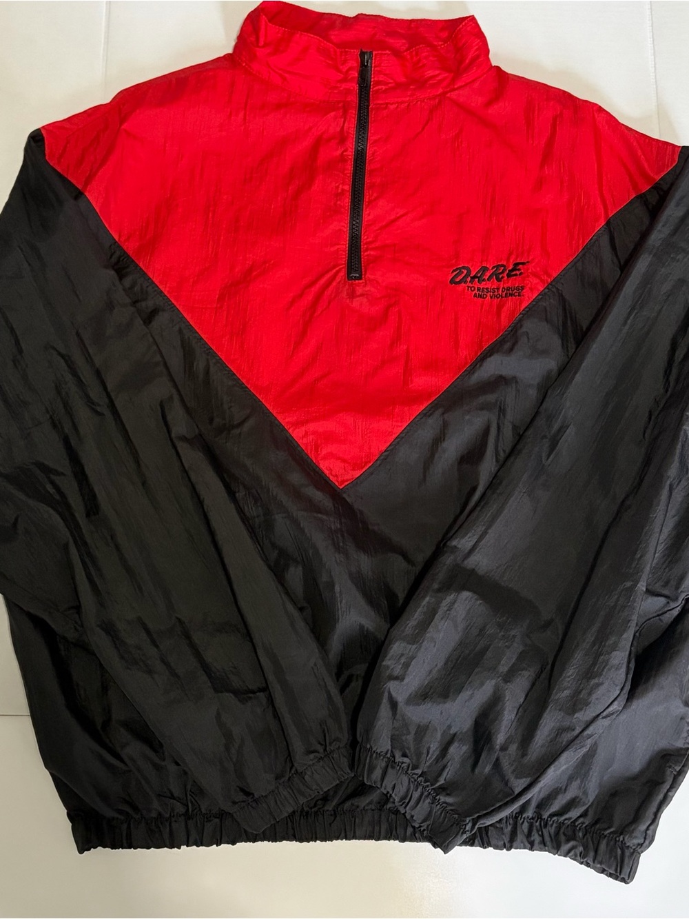 DARE Augusta Red & Black Men's Windbreaker Pullover VINTAGE